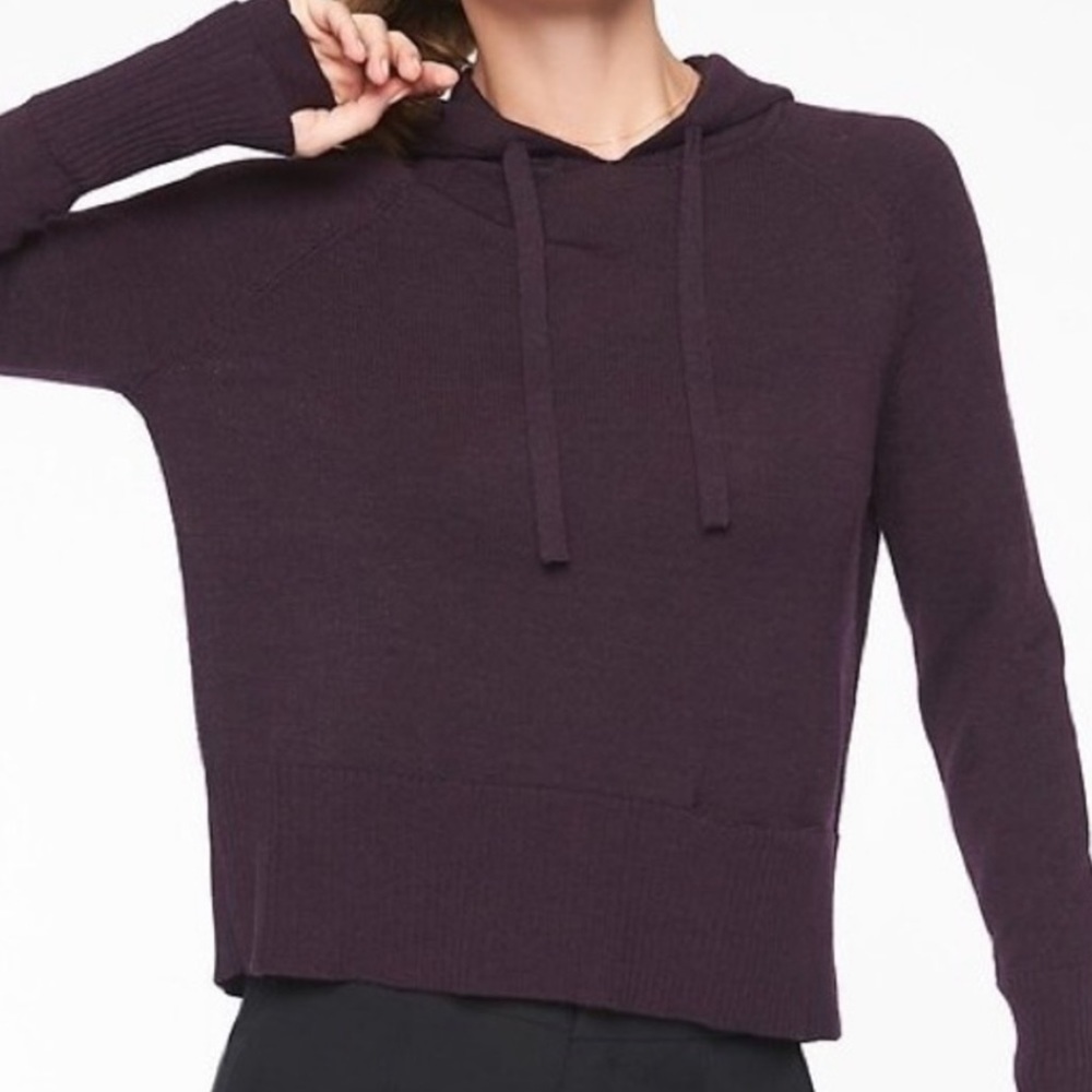 Athleta Verona wool blend hooded sweater, size S